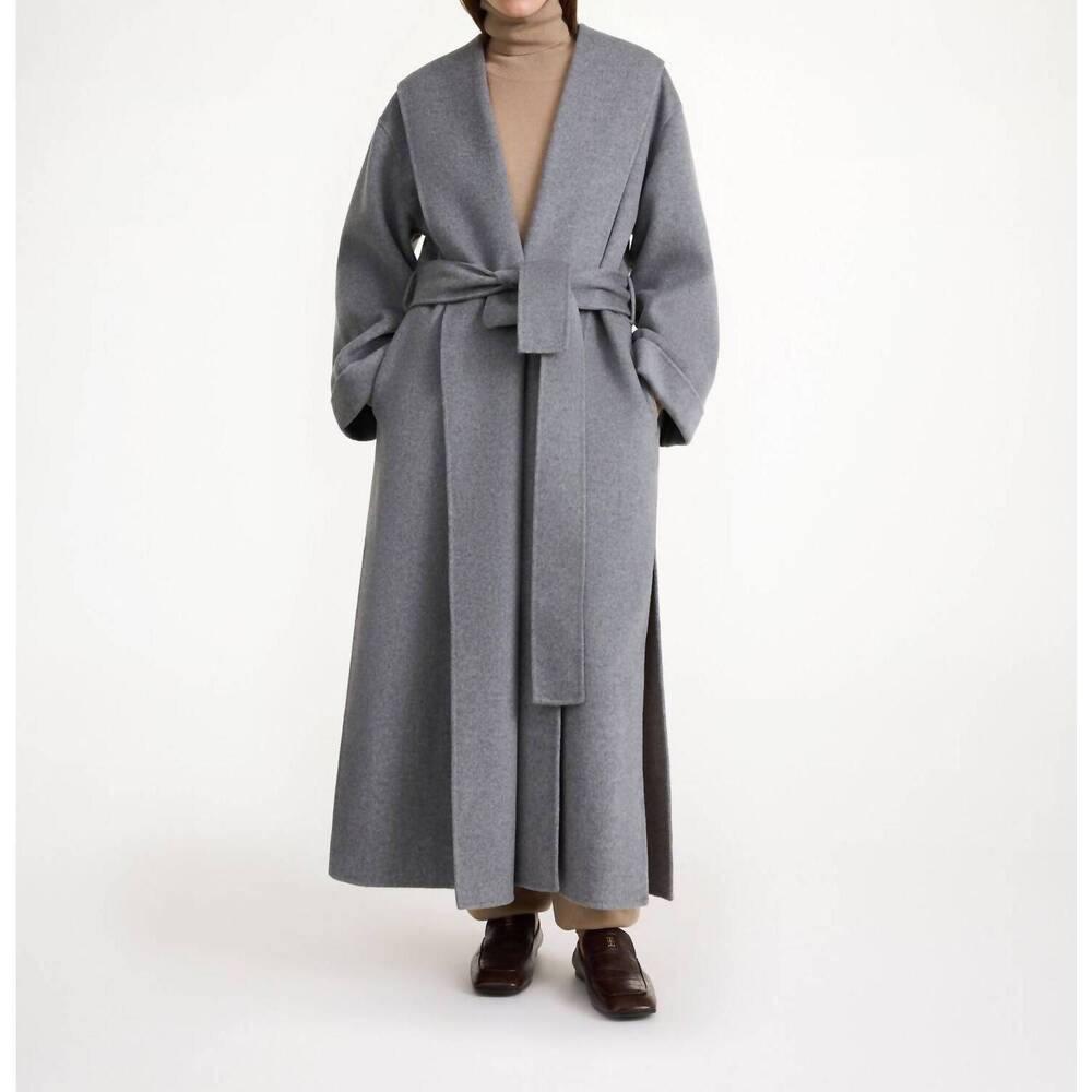 NEW BY MALENE BIRGER women's trullem belted wool coat in grey